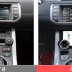 Before – after Range Rover Evoque 2012-2018 full digital touchscreen ecran de 7″ upgrade aftermarket clima